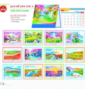 LỊCH BÀN -  THẾ GIỚI XANH
