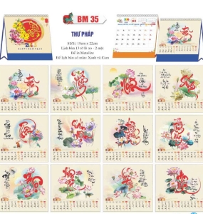 LỊCH BÀN 2026 - THƯ PHÁP
